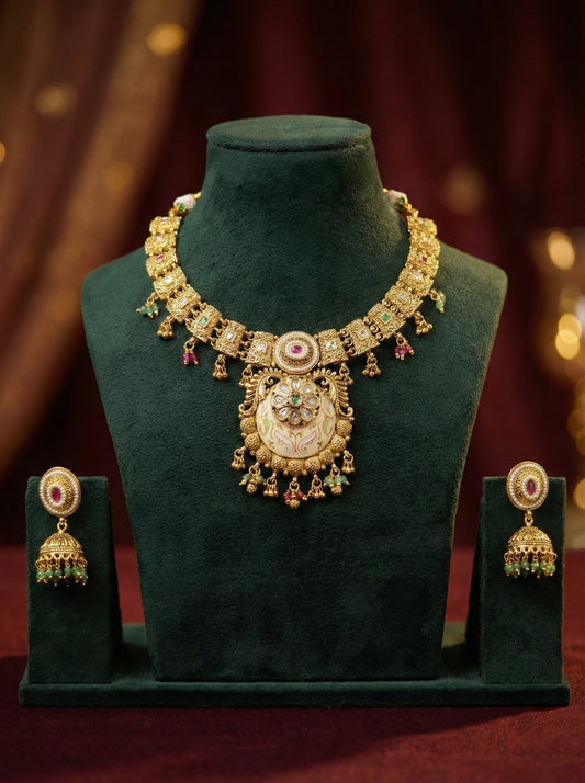 Prabha Gold Look Necklace set