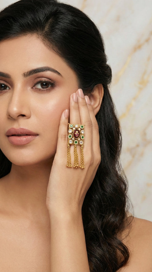 Varsha Heritage Swaroski Finger Ring