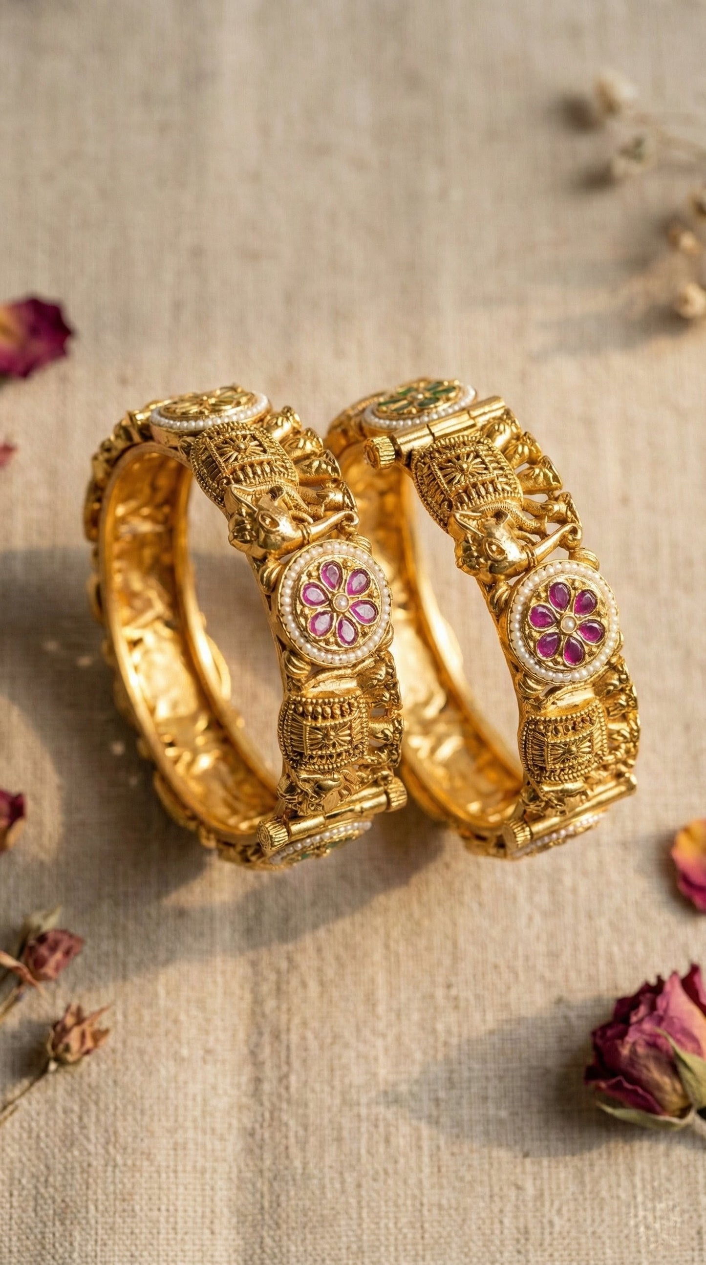 Shalini Elephant Rajwadi Bangles (Openable)