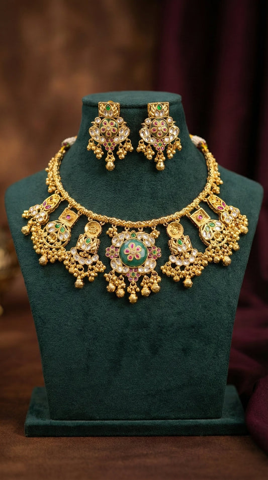 Swati Gold Look Heritage Hasli Set