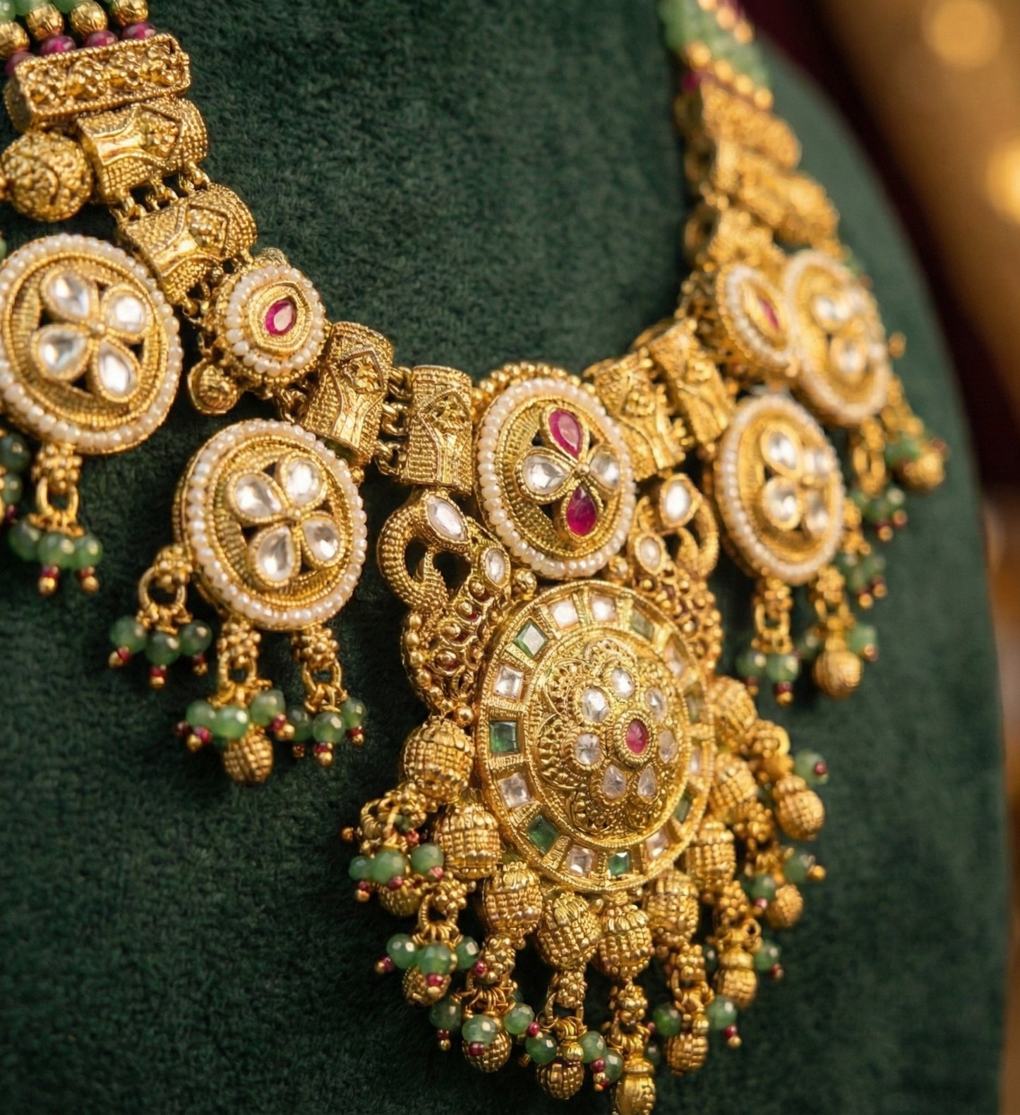 Kamini Antique Gold Necklace Set