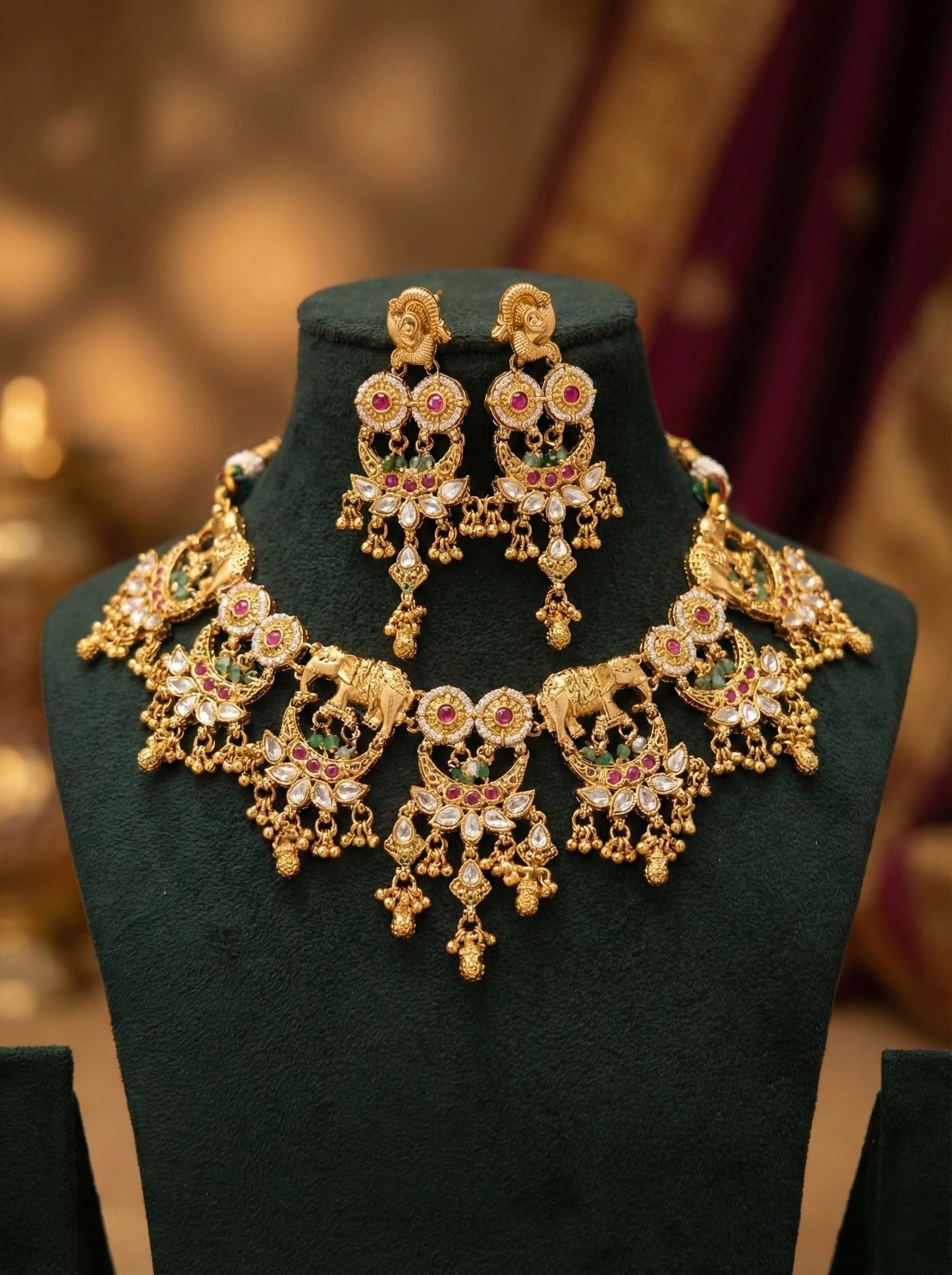 Subhadra Heritage Elephant Necklace