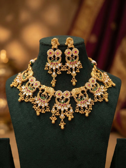 Subhadra Heritage Elephant Necklace