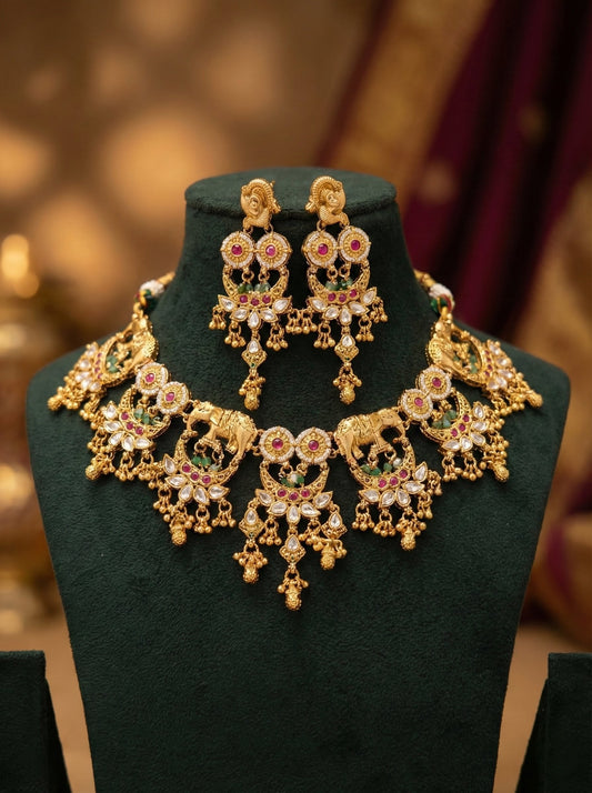 Subhadra Heritage Elephant Necklace
