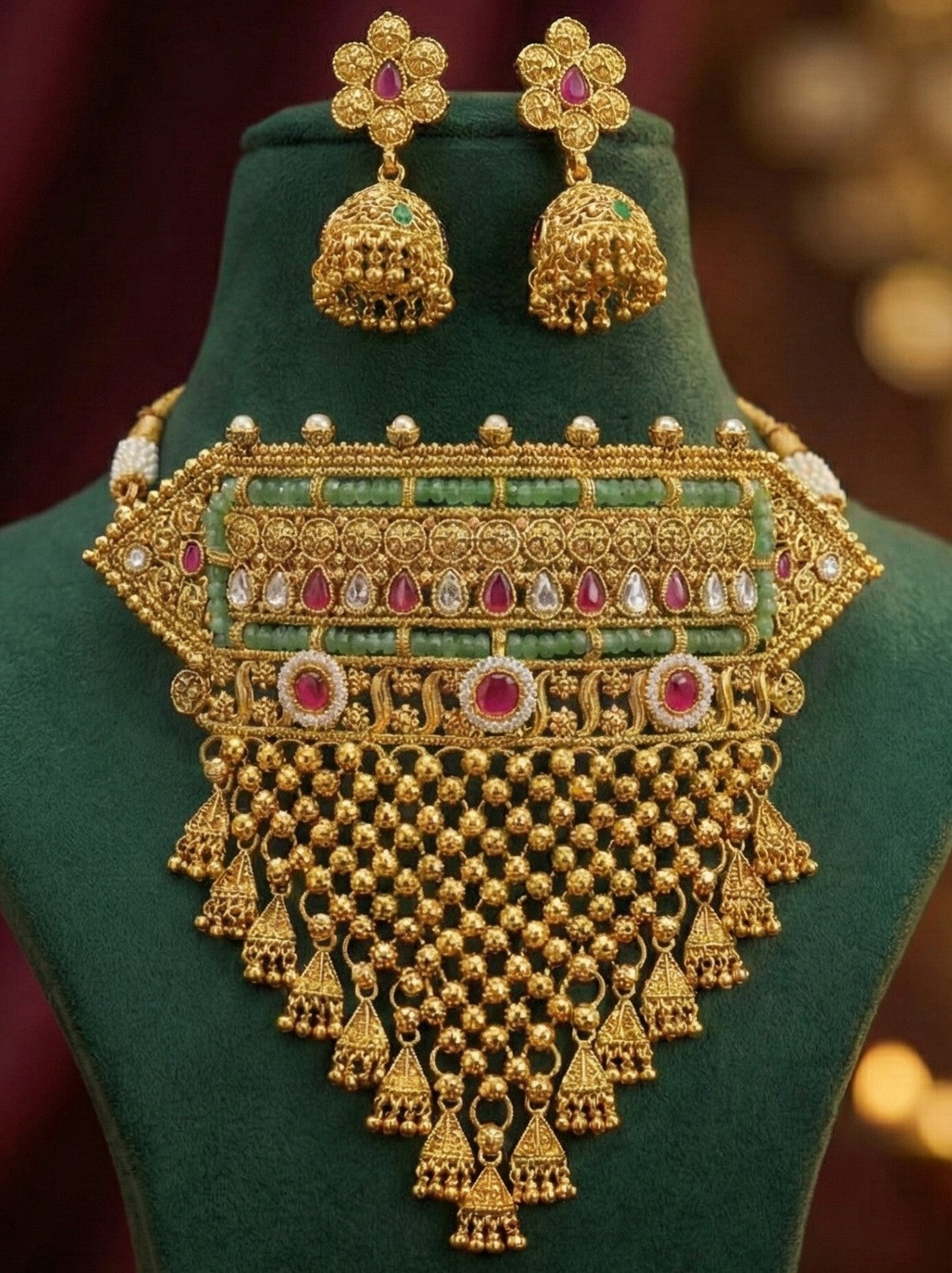 Isha Premium Gold look Choker Necklace