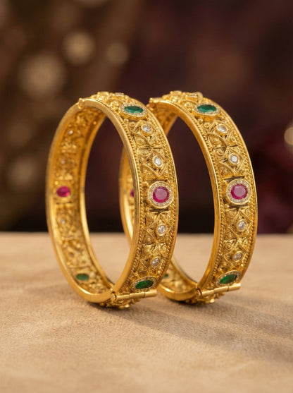 Alka Premium Swaroski Bangles (Openable)