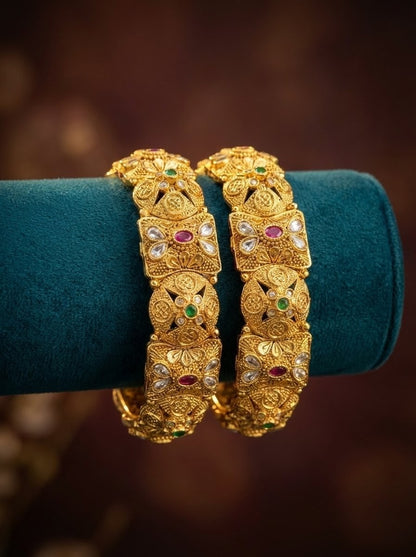 Megha Antique Rajwadi Bangles (Openable)