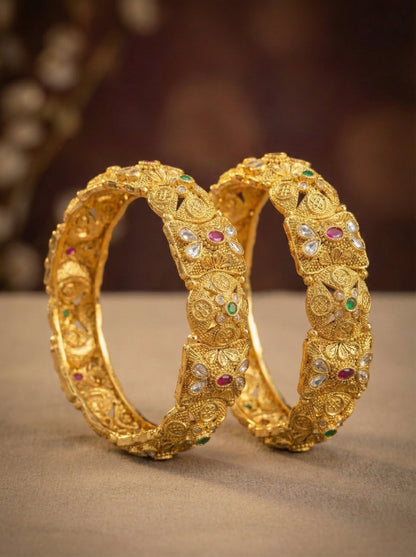 Megha Antique Rajwadi Bangles (Openable)