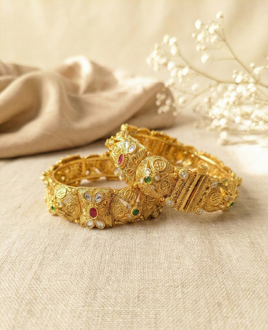 Megha Antique Rajwadi Bangles (Openable)