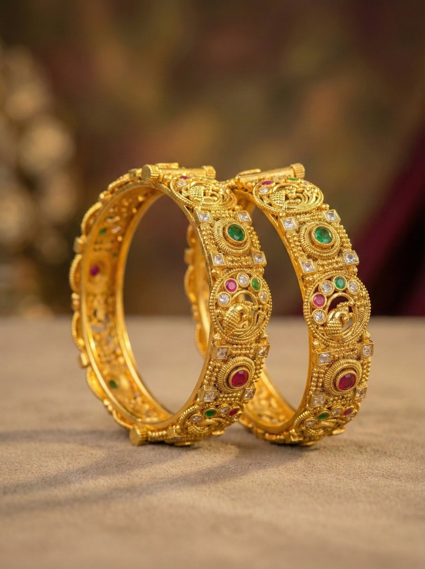 Rama Peacock Antique Bangles (Openable)