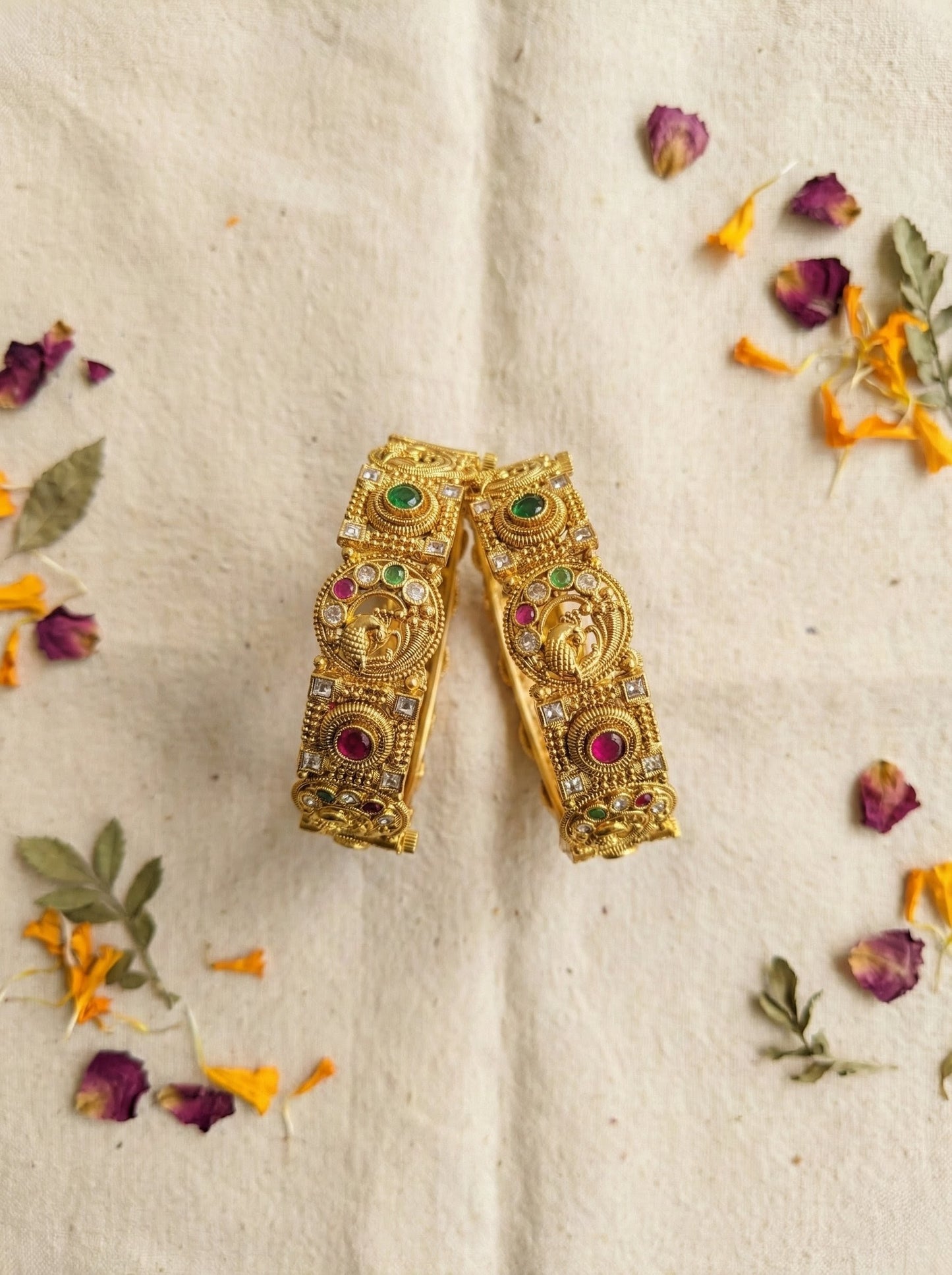 Rama Peacock Antique Bangles (Openable)