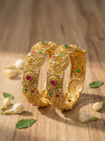 Rama Peacock Antique Bangles (Openable)