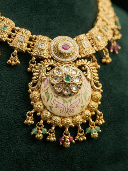 Prabha Gold Look Necklace set