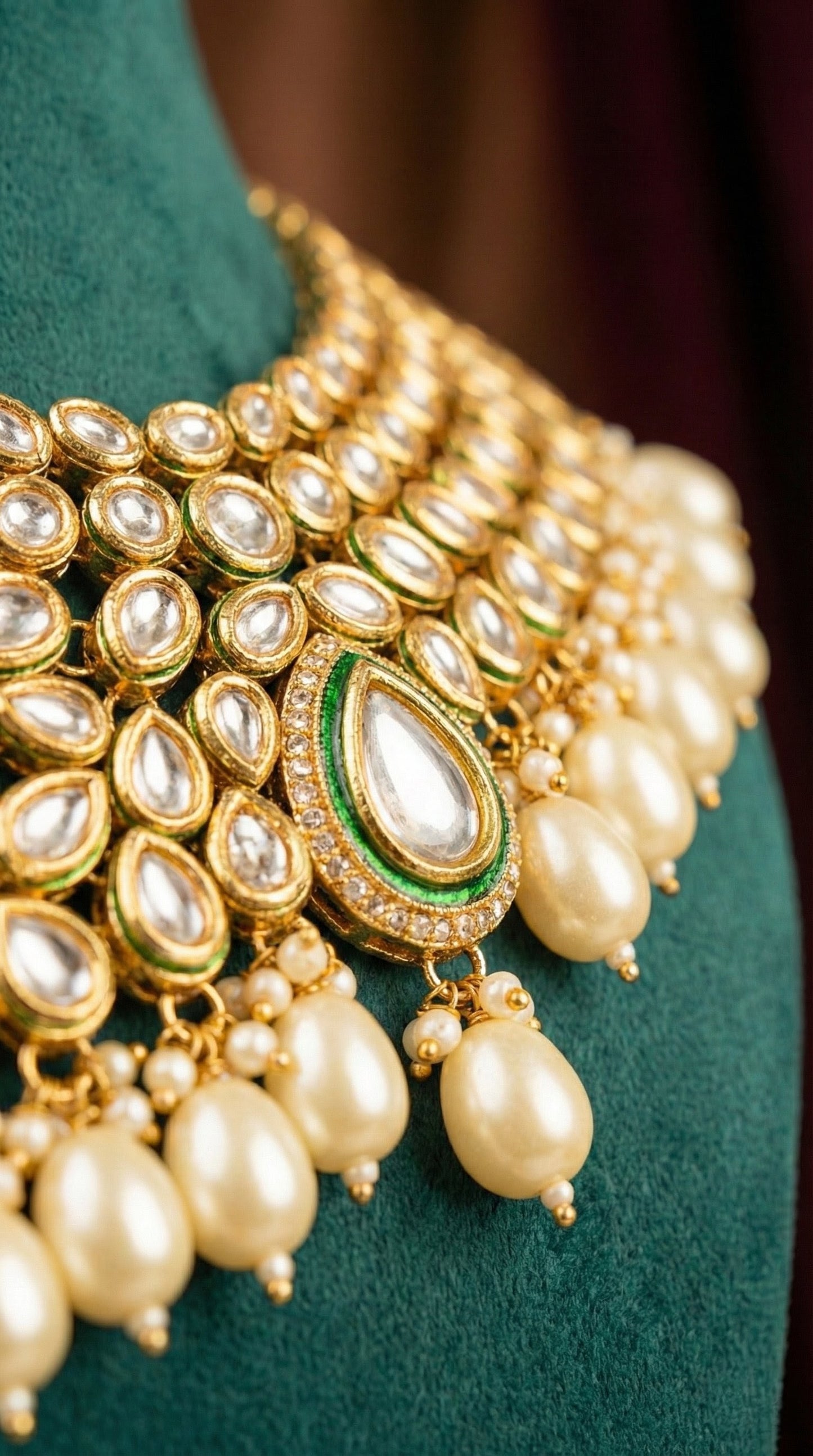 Nitya Premium Kundan Necklace With Maang Tika