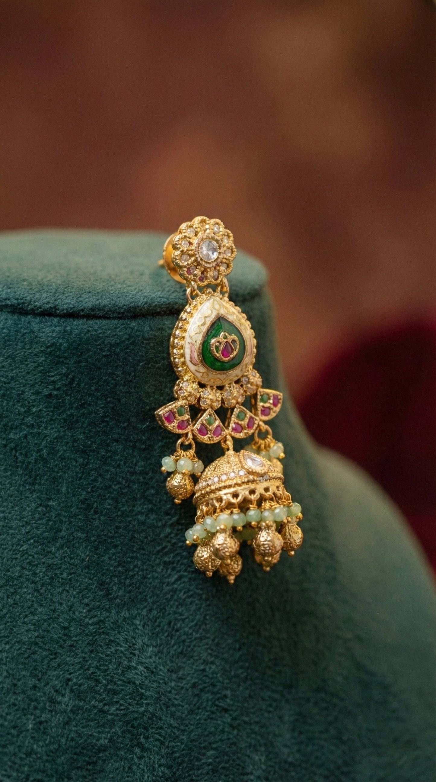 Kalindi Real Gold Look Heritage Necklace Set