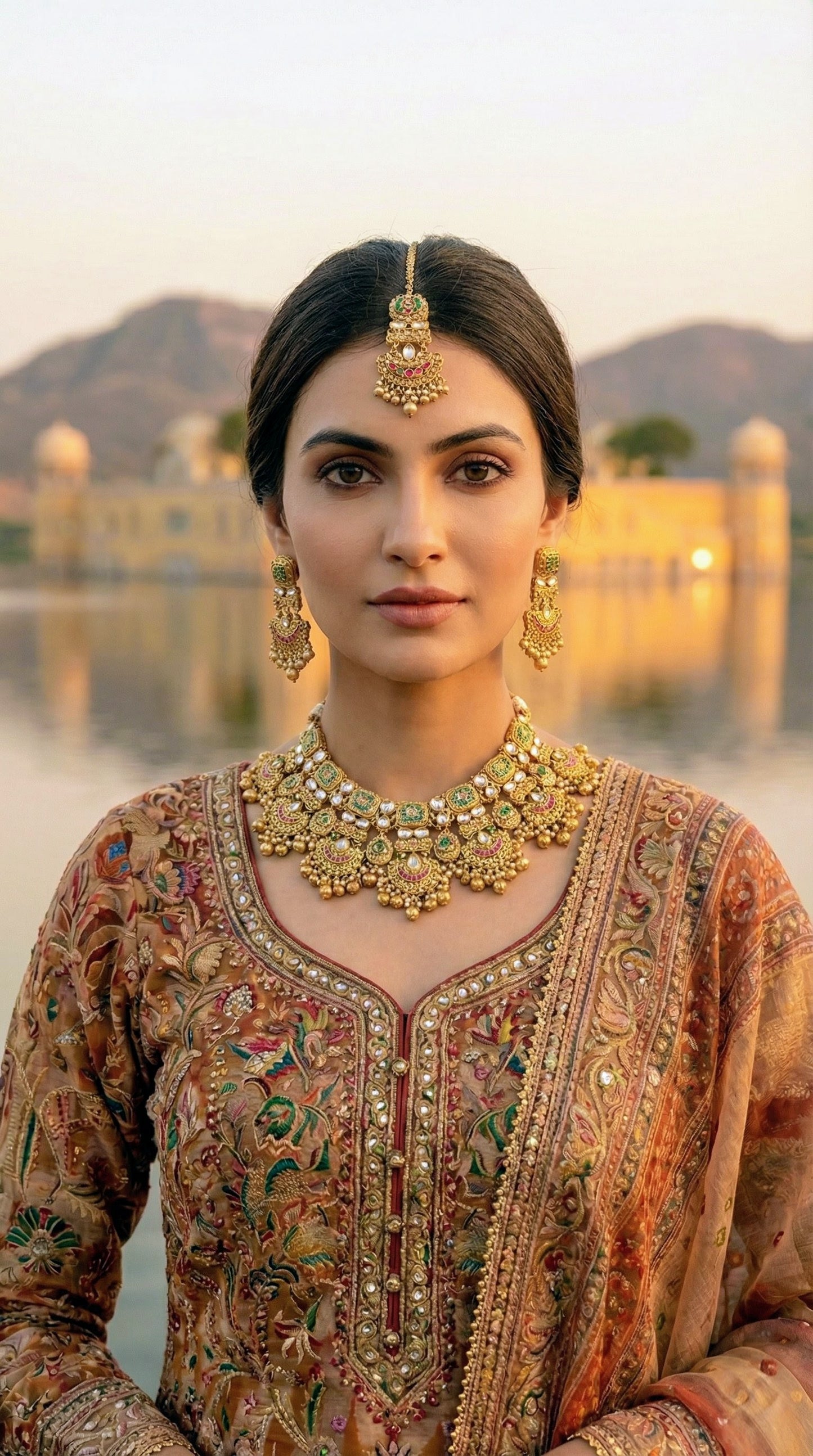 Latika Premium Gold Look Heritage Necklace Set