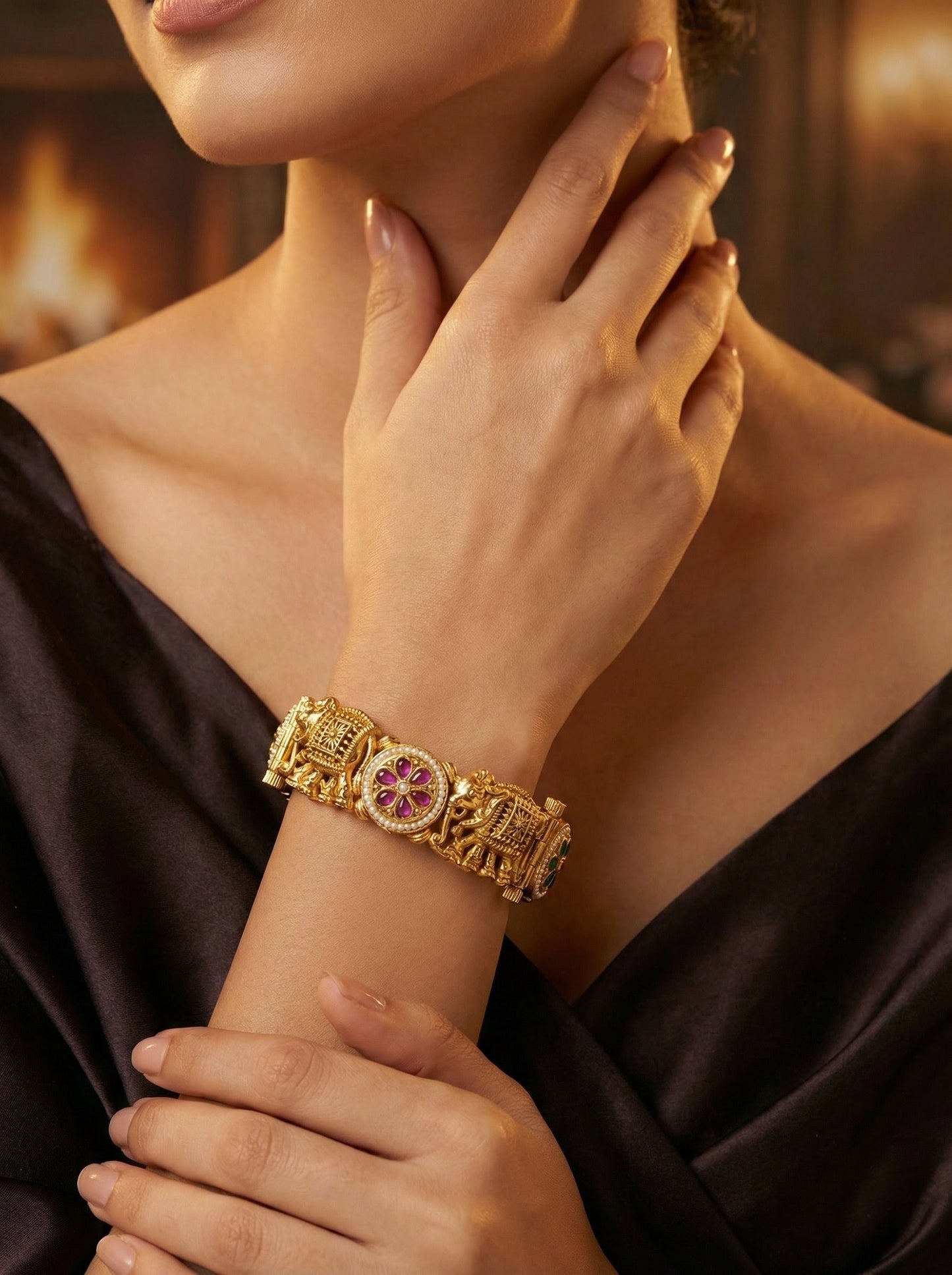 Shalini Elephant Rajwadi Bangles (Openable)