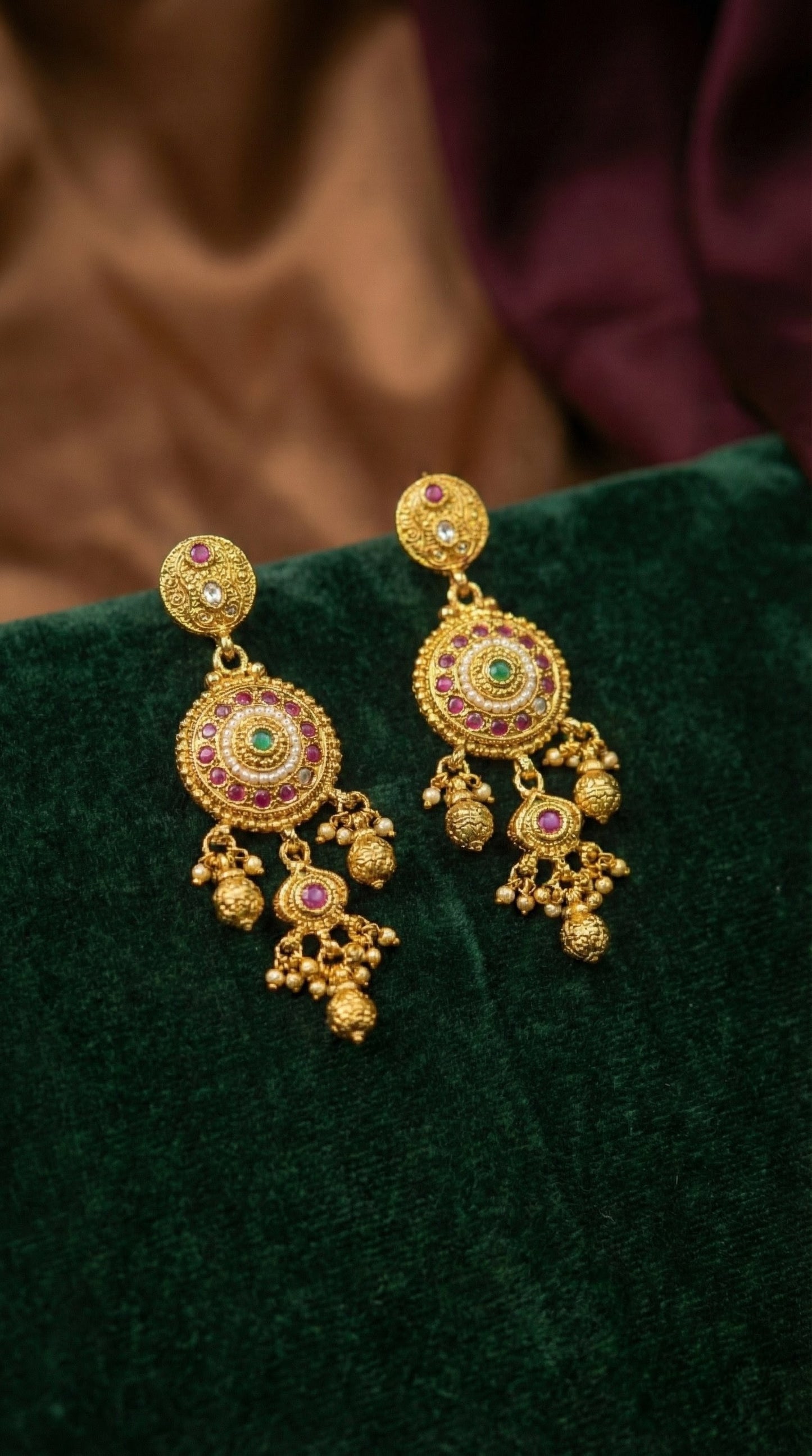 Janaki Rajwadi Gold Look Heritage Necklace Set