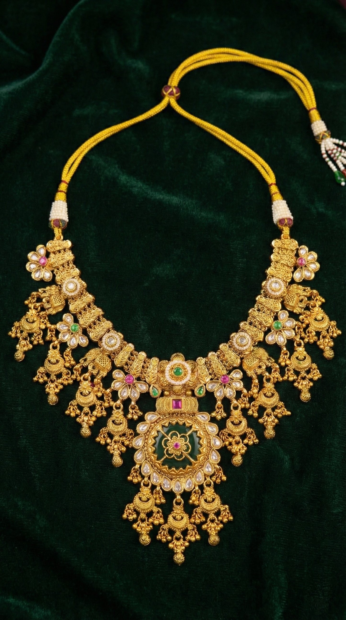 Kashvi Rajwadi Gold Look Heritage Necklace Set