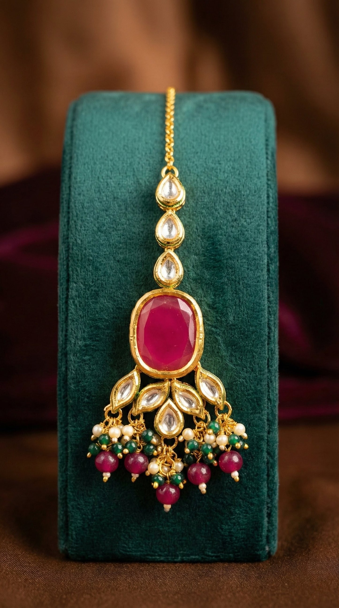 Devina Elegant Kundan Maangtika