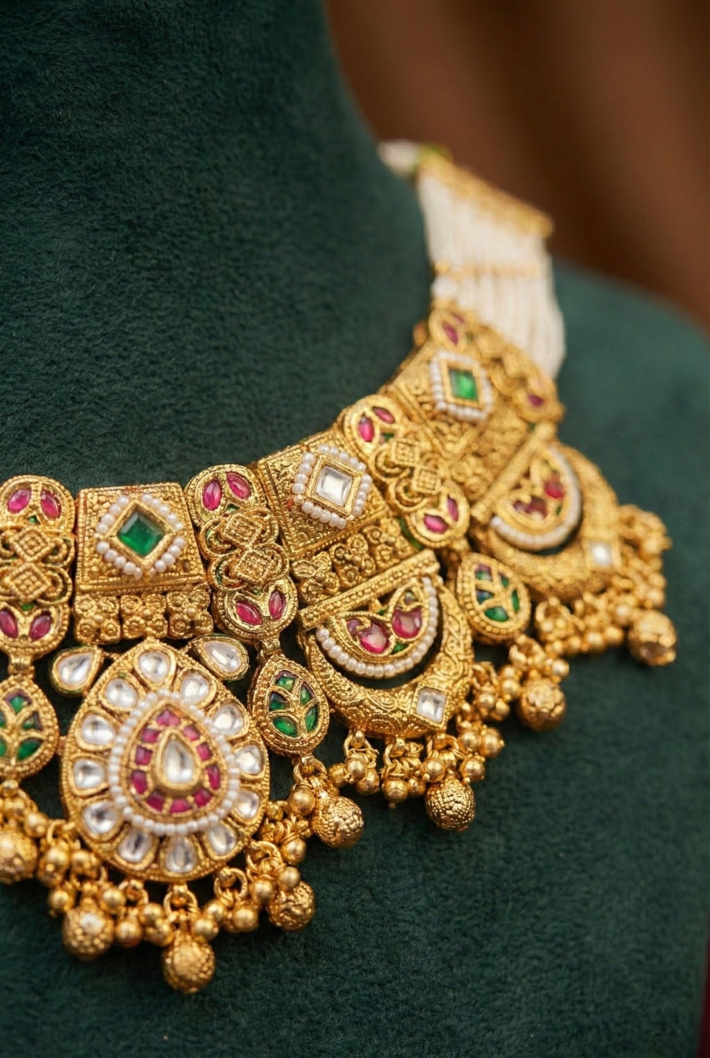 Raha Gold Look Heritage Necklace Set