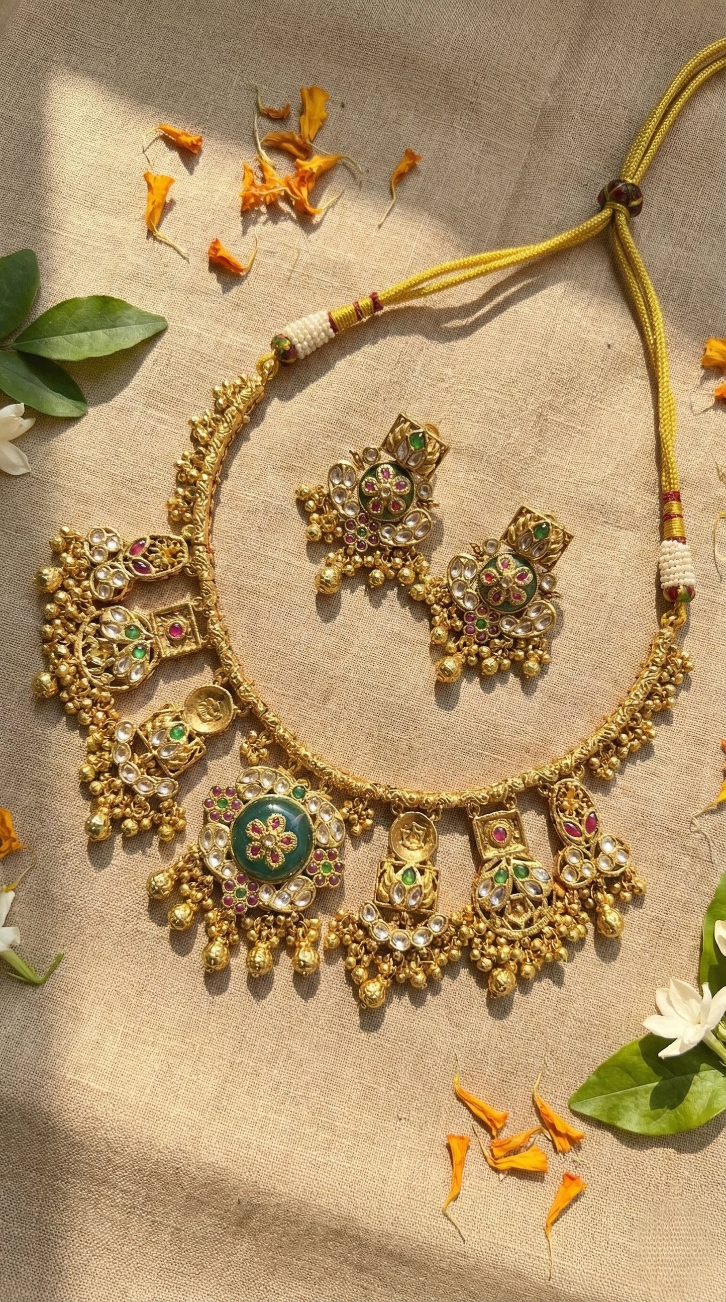 Swati Gold Look Heritage Hasli Set